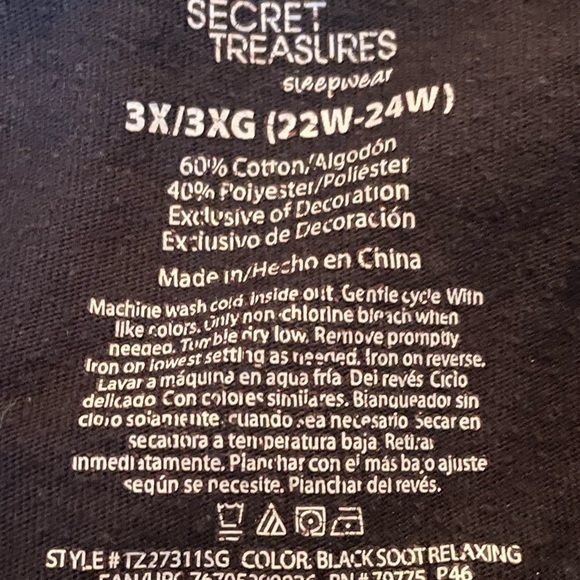Secret Treasures Black Relaxed Fit Women's 3X T-shirt Top “Saturday’s Forecast - Picture 4 of 4